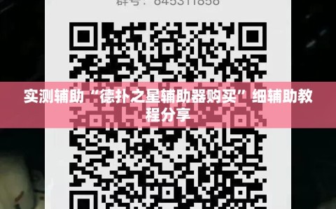 实测辅助“德扑之星辅助器购买”细辅助教程分享