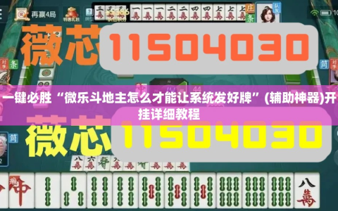 一键必胜“微乐斗地主怎么才能让系统发好牌”(辅助神器)开挂详细教程