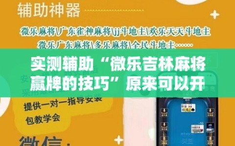 实测辅助“微乐吉林麻将赢牌的技巧”原来可以开挂