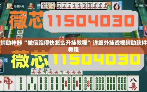 辅助神器“微信跑得快怎么开挂教程”详细外挂透视辅助软件教程