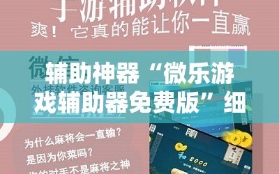 辅助神器“微乐游戏辅助器免费版”细辅助教程分享