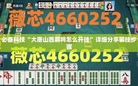 必备科技“大唐山西麻将怎么开挂”详细分享装挂步骤