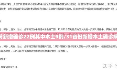31省份新增确诊22例其中本土9例/31省份新增本土确诊病例5例