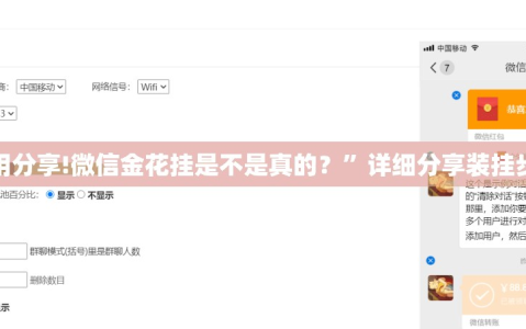 使用分享!微信金花挂是不是真的？”详细分享装挂步骤