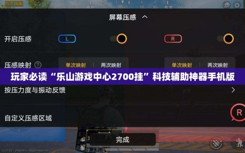 玩家必读“乐山游戏中心2700挂”科技辅助神器手机版
