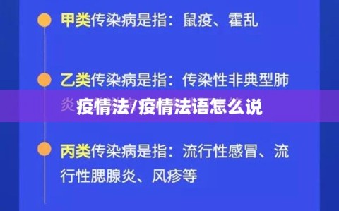 疫情法/疫情法语怎么说