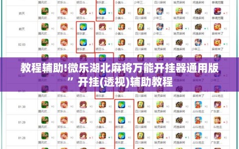 教程辅助!微乐湖北麻将万能开挂器通用版”开挂(透视)辅助教程
