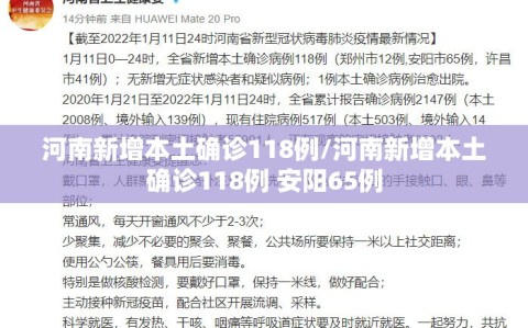 河南新增本土确诊118例/河南新增本土确诊118例 安阳65例