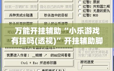 万能开挂辅助“小乐游戏有挂吗(透视)”开挂辅助脚本+详细开挂安装教程