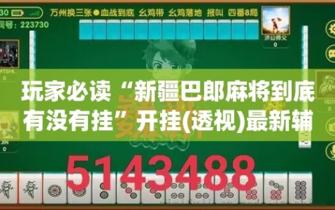 玩家必读“新疆巴郎麻将到底有没有挂”开挂(透视)最新辅助详细