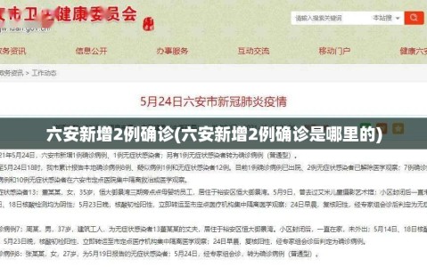 六安新增2例确诊(六安新增2例确诊是哪里的)