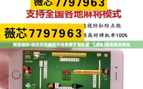 教程辅助!微乐河北麻将开挂免费下载安装”(透视)其实确实有挂