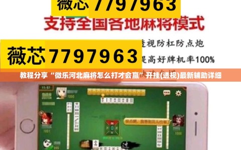 教程分享“微乐河北麻将怎么打才会赢”开挂(透视)最新辅助详细