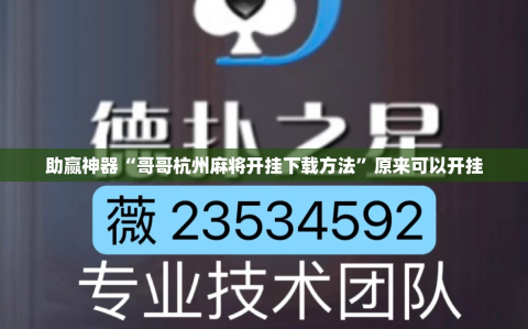 助赢神器“哥哥杭州麻将开挂下载方法”原来可以开挂
