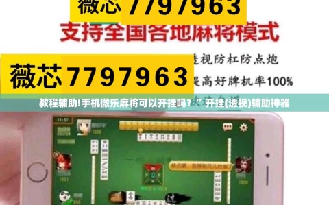 教程辅助!手机微乐麻将可以开挂吗？”开挂(透视)辅助神器