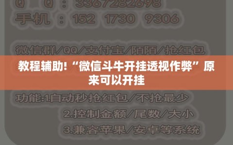 教程辅助!“微信斗牛开挂透视作弊”原来可以开挂