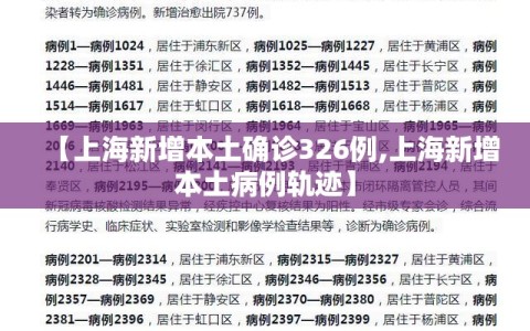 【上海新增本土确诊326例,上海新增本土病例轨迹】