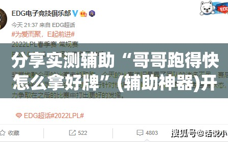 分享实测辅助“哥哥跑得快怎么拿好牌”(辅助神器)开挂详细教程
