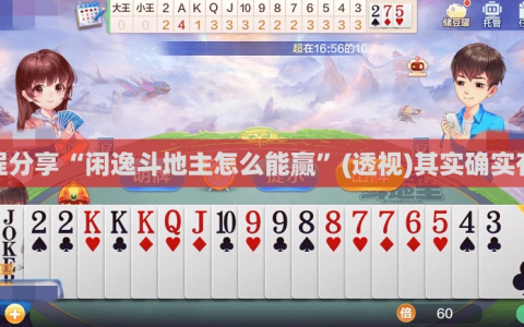 教程分享“闲逸斗地主怎么能赢”(透视)其实确实有挂