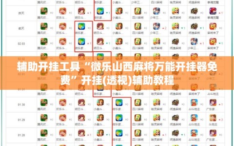 辅助开挂工具“微乐山西麻将万能开挂器免费”开挂(透视)辅助教程