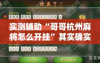 实测辅助“哥哥杭州麻将怎么开挂”其实确实有挂