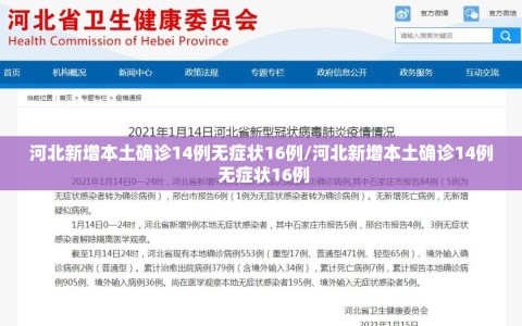 河北新增本土确诊14例无症状16例/河北新增本土确诊14例 无症状16例