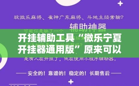 开挂辅助工具“微乐宁夏开挂器通用版”原来可以开挂