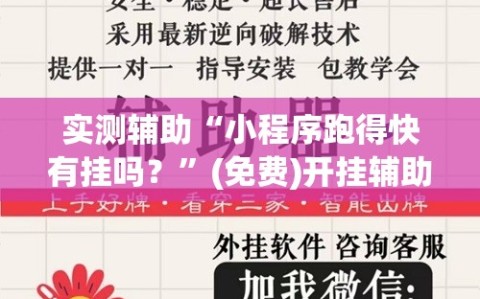 实测辅助“小程序跑得快有挂吗？”(免费)开挂辅助教学(最新辅助开挂教程)