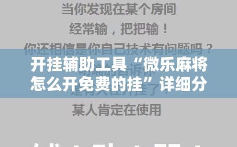 开挂辅助工具“微乐麻将怎么开免费的挂”详细分享装挂步骤