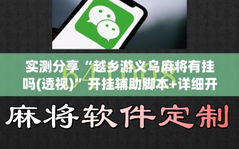 实测分享“越乡游义乌麻将有挂吗(透视)”开挂辅助脚本+详细开挂安装教程