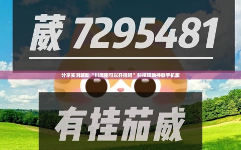 分享实测辅助“川麻圈可以开挂吗”科技辅助神器手机版