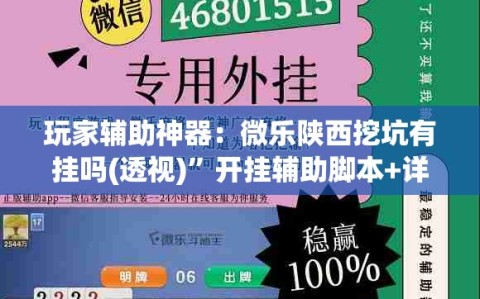 玩家辅助神器：微乐陕西挖坑有挂吗(透视)”开挂辅助脚本+详细开挂安装教程