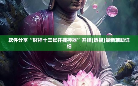 软件分享“财神十三张开挂神器”开挂(透视)最新辅助详细