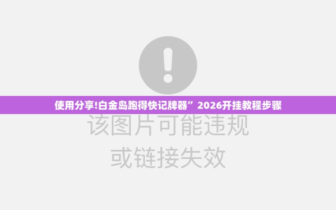 使用分享!白金岛跑得快记牌器”2026开挂教程步骤