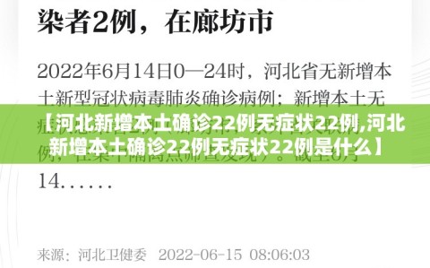 【河北新增本土确诊22例无症状22例,河北新增本土确诊22例无症状22例是什么】