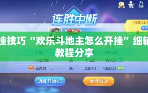 开挂技巧“欢乐斗地主怎么开挂”细辅助教程分享