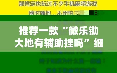 推荐一款“微乐锄大地有辅助挂吗”细辅助教程分享