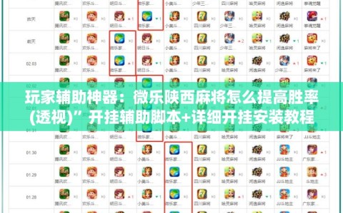 玩家辅助神器：微乐陕西麻将怎么提高胜率(透视)”开挂辅助脚本+详细开挂安装教程