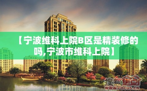 【宁波维科上院B区是精装修的吗,宁波市维科上院】