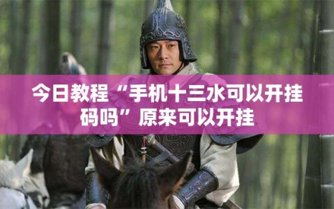 今日教程“手机十三水可以开挂码吗”原来可以开挂