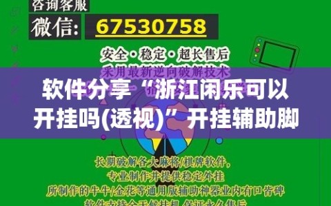 软件分享“浙江闲乐可以开挂吗(透视)”开挂辅助脚本+详细开挂安装教程