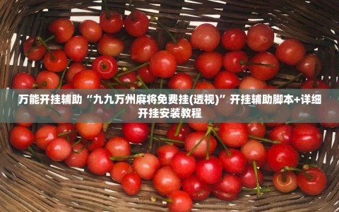 万能开挂辅助“九九万州麻将免费挂(透视)”开挂辅助脚本+详细开挂安装教程