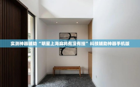 实测神器辅助“明星上海麻将有没有挂”科技辅助神器手机版