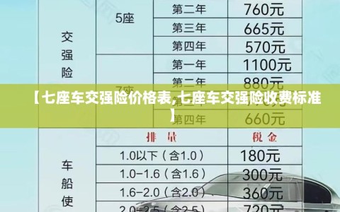 【七座车交强险价格表,七座车交强险收费标准】