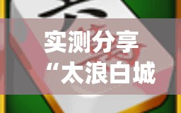 实测分享“太浪白城麻将免费挂”(透视挂)辅助下载教程