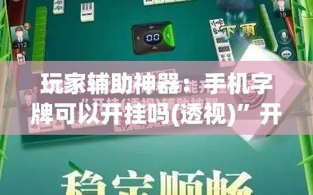 玩家辅助神器：手机字牌可以开挂吗(透视)”开挂辅助脚本+详细开挂安装教程