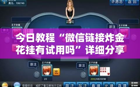 今日教程“微信链接炸金花挂有试用吗”详细分享装挂步骤