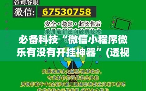 必备科技“微信小程序微乐有没有开挂神器”(透视)其实确实有挂