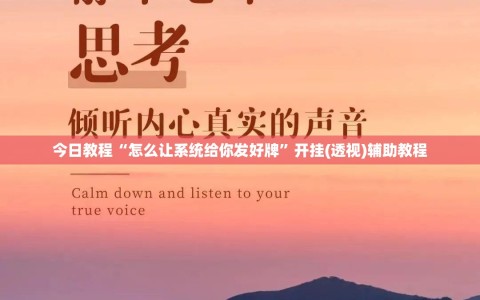 今日教程“怎么让系统给你发好牌”开挂(透视)辅助教程