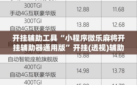 开挂辅助工具“小程序微乐麻将开挂辅助器通用版”开挂(透视)辅助神器